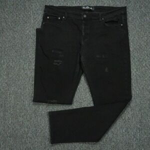 Valabasas Jeans Mens 38x32 Black 5 Pocket Distressed Stretch